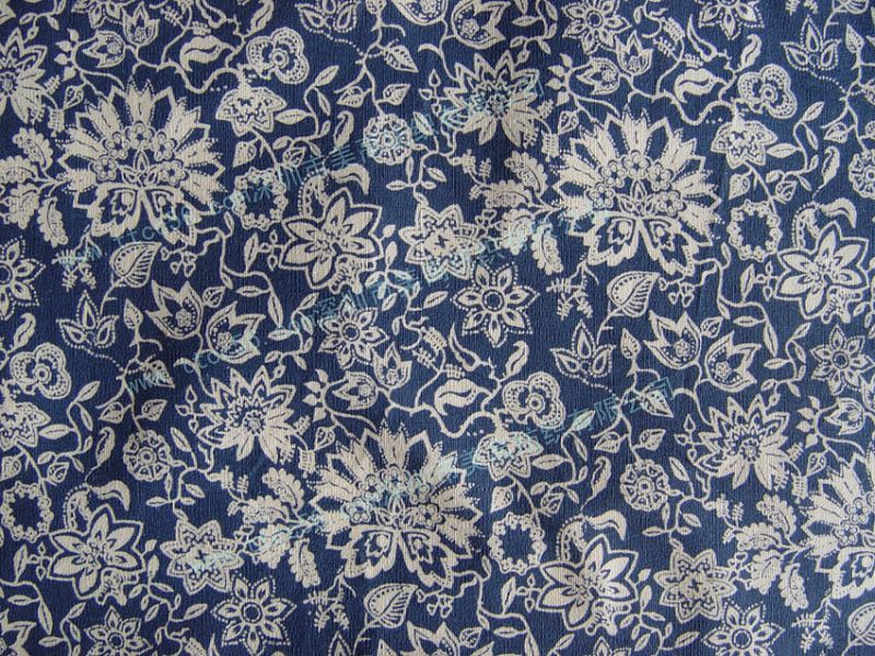 拔印藍(lán)底印花