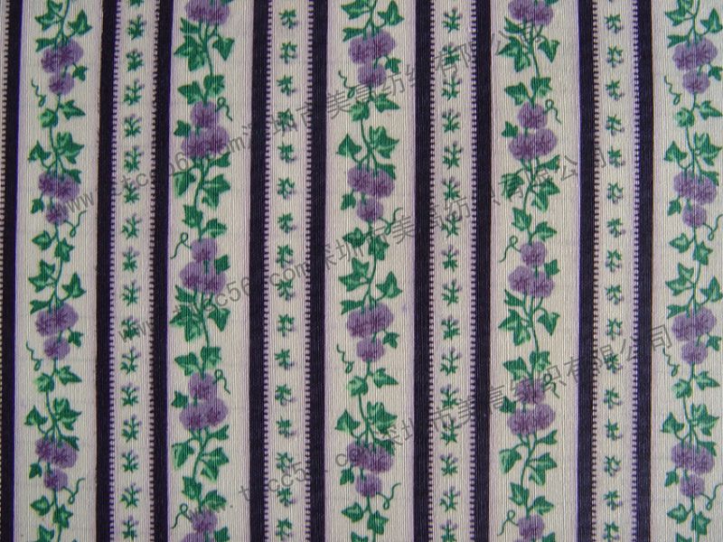 條紋帶花紋印花